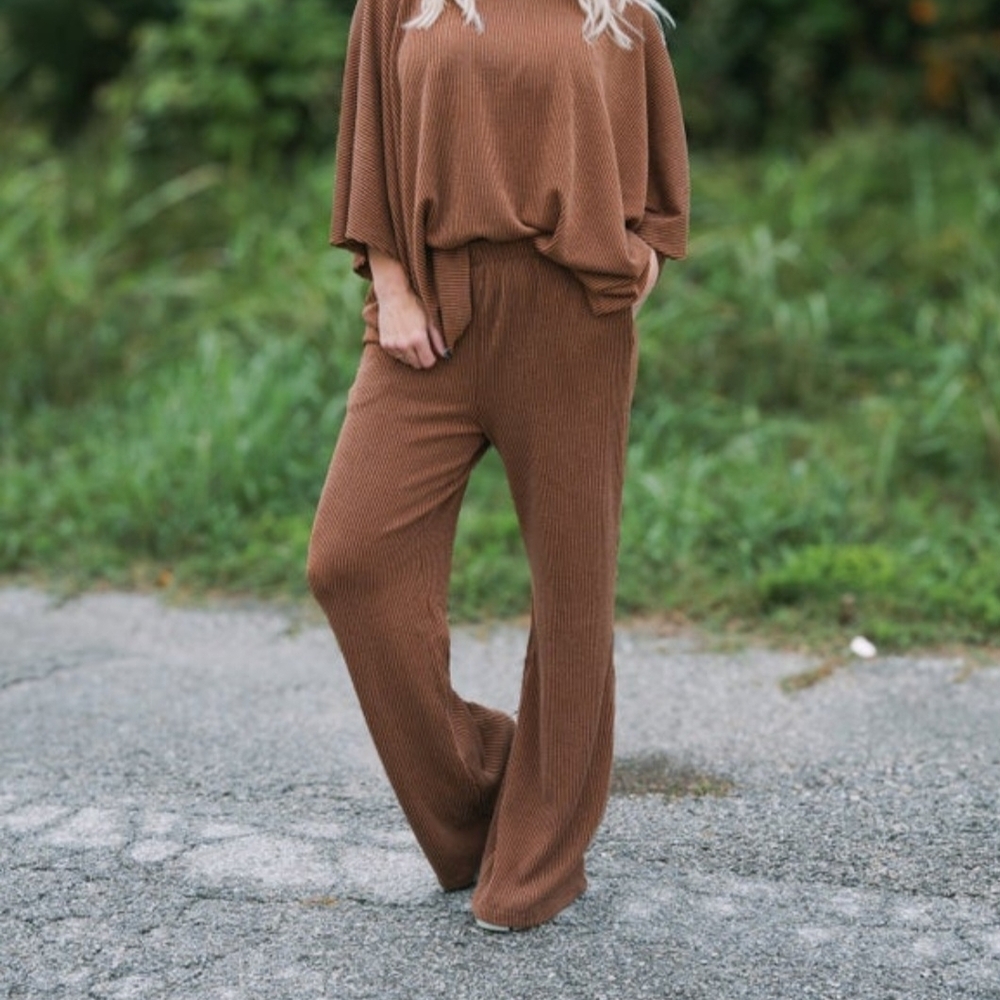 Dear Scarlett Wandere Espresso Ribbed Top & Bottom